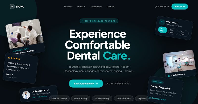 NOVA demo: Stomatološka ordinacija · Web stranica