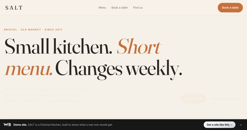 SALT demo: Restoran · Web stranica